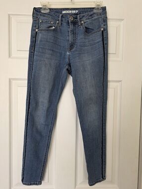 American Rag Cie Mid Wash Side-Stripe Skinny Jeans Juniors Size 5